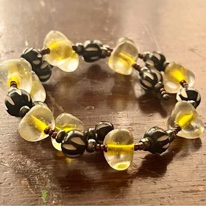 AMBER COLORED BREADED BRACELET